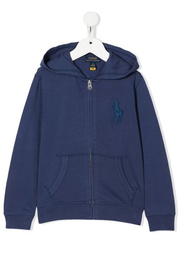 Ralph Lauren Kids Polo Pony zip-up hoodie - Blu