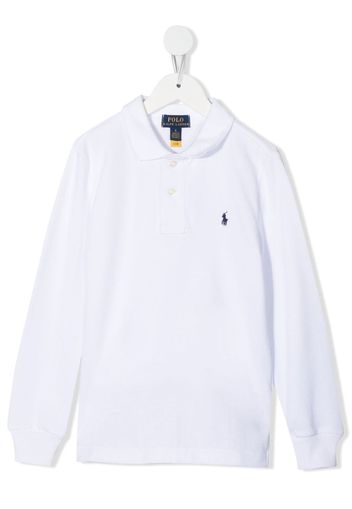 RALPH LAUREN KIDS long-sleeve polo shirt - Bianco