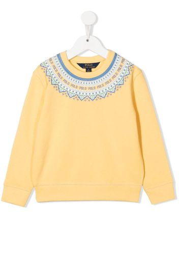 RALPH LAUREN KIDS Fair Isle fleece sweatshirt - Giallo