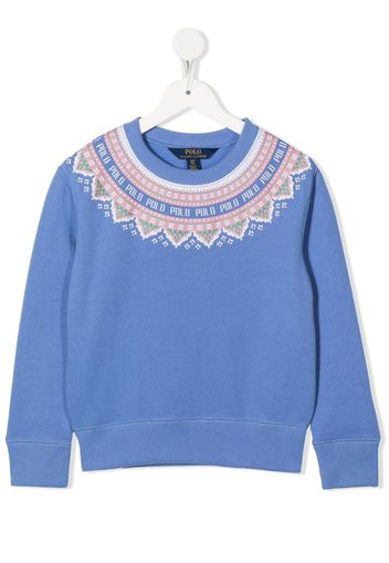 Ralph Lauren Kids geometric logo-print sweatshirt - Blu