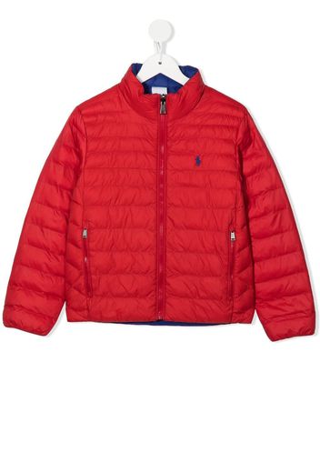 Ralph Lauren Kids Terra embroidered-logo bomber jacket - Rosso