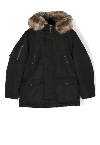Ralph Lauren Kids Military fur-hooded parka coat - Nero