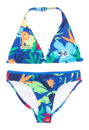 Ralph Lauren Kids floral-print bikini set - Blu