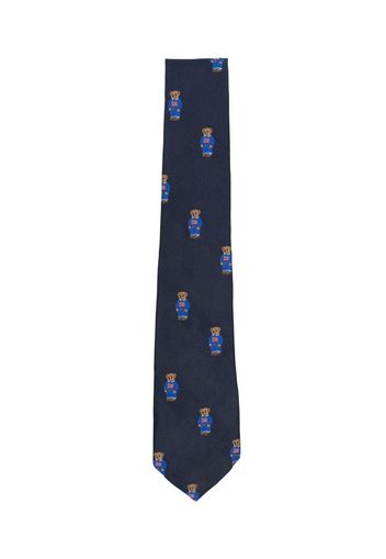Ralph Lauren Kids teddy-bear silk tie - Blu