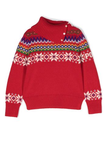 Ralph Lauren Kids Maglione Fair Isle con intarsio - Rosso