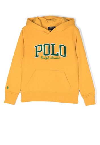 Ralph Lauren Kids embroidered-logo pullover hoodie - Giallo