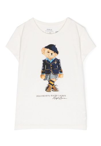 Ralph Lauren Kids short-sleeve Polo Bear print T-shirt - Bianco