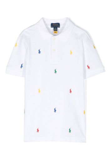 Ralph Lauren Kids embroidered-logo polo shirt - Bianco