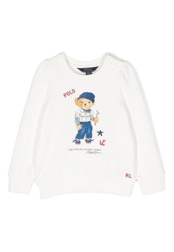 Ralph Lauren Kids Polo Bear-print sweatshirt - Bianco