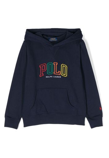 Ralph Lauren Kids embroidered-logo hoodie - Blu