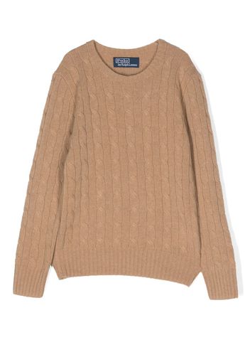 Ralph Lauren Kids cable-knit cashmere jumper - Marrone