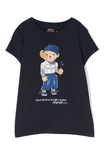 Ralph Lauren Kids polo-bear print T-shirt - Blu