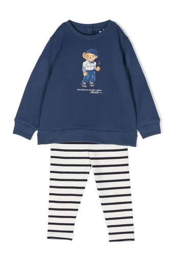 Ralph Lauren Kids Polo Bear motif trouser set - Blu