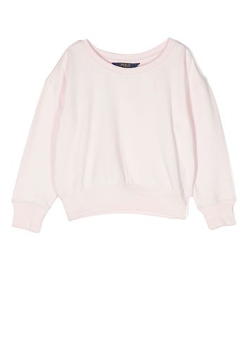 Ralph Lauren Kids rear logo-print detail sweatshirt - Rosa