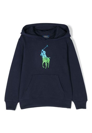 Ralph Lauren Kids gradient-logo print hoodie - Blu