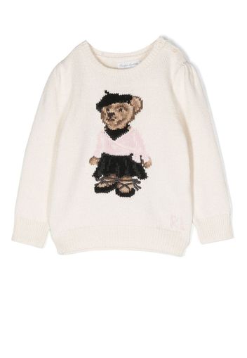 Ralph Lauren Kids Ballerina Polo bear knitted sweater - Toni neutri