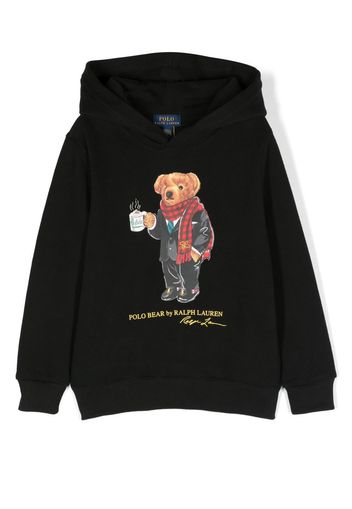 Ralph Lauren Kids cotton-blend logo-print hoodie - Nero