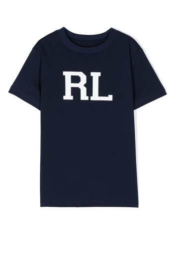 Ralph Lauren Kids logo print cotton T-shirt - Blu