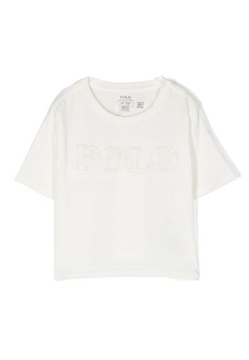 Ralph Lauren Kids cotton short-sleeved cropped T-shirt - Bianco