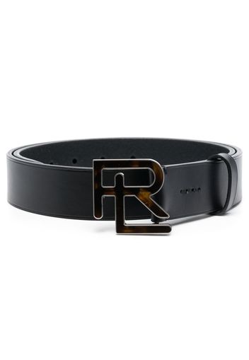 Ralph Lauren Collection logo-plaque buckle belt - Nero