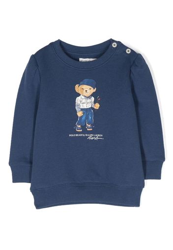 Ralph Lauren Kids Polo Bear-print crew neck sweatshirt - Blu