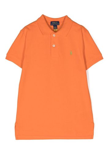Ralph Lauren Kids embroidered-logo polo shirt - Arancione