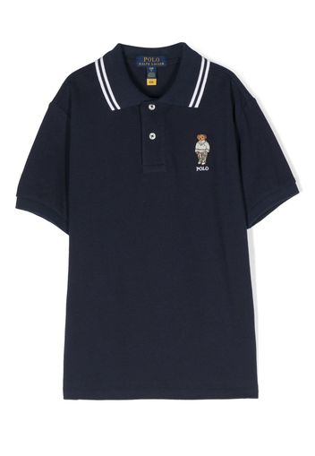 Ralph Lauren Kids Teddy Bear cotton polo shirt - Blu