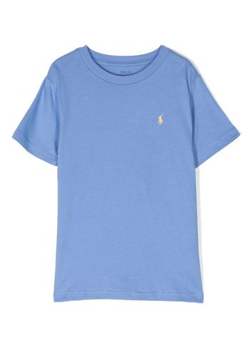 Ralph Lauren Kids embroidered-logo crew-neck T-shirt - Blu