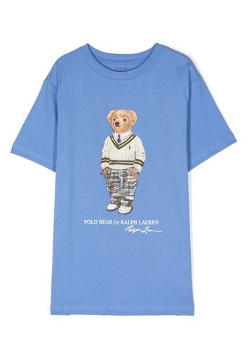 Ralph Lauren Kids Polo Bear-print short-sleeved T-shirt - Blu