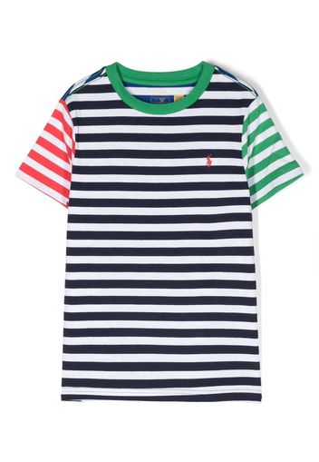 Ralph Lauren Kids striped cotton T-shirt - Blu