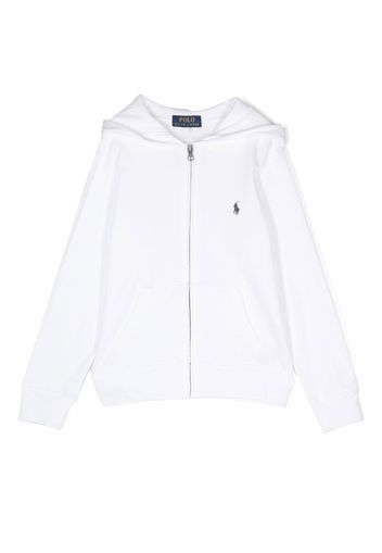 Ralph Lauren Kids embroidered-pony detail hoodie - Bianco