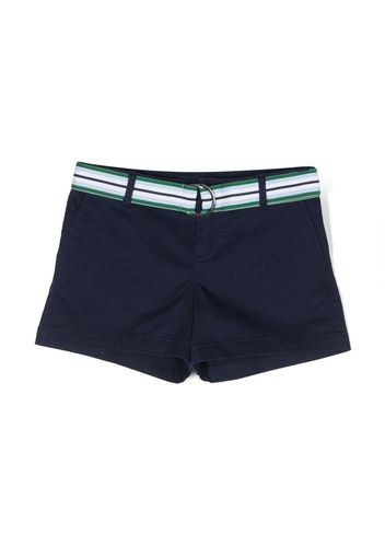 Ralph Lauren Kids striped belt cotton shorts - Blu