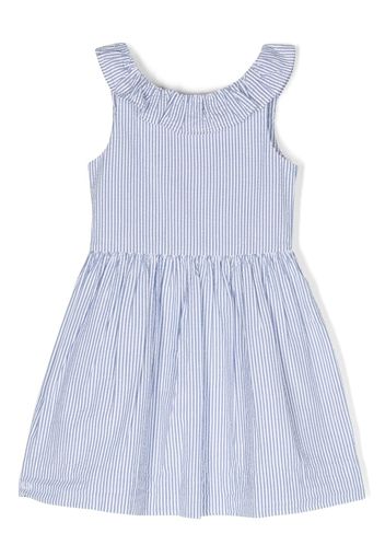 Ralph Lauren Kids Abito smanicato a righe - Bianco