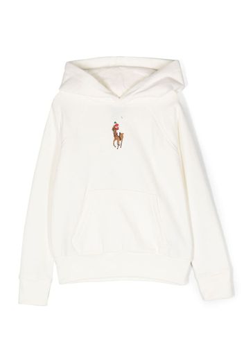 Ralph Lauren Kids embroidered-motif hoodie - Bianco