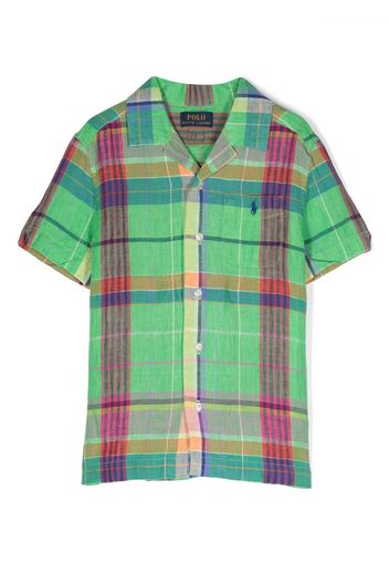 Ralph Lauren Kids plaid short-sleeved shirt - Verde