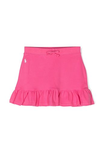 Ralph Lauren Kids embroidered-logo skirt - Rosa