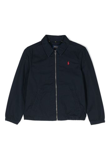 Ralph Lauren Kids logo-embroidered zip-up jacket - Blu