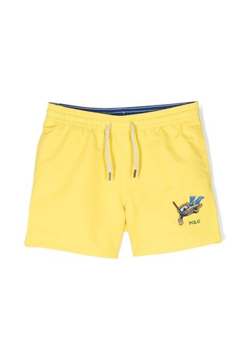 Ralph Lauren Kids Polo-bear swim shorts - Giallo