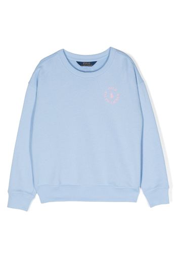 Ralph Lauren Kids logo-embroidered fleece sweatshirt - Blu