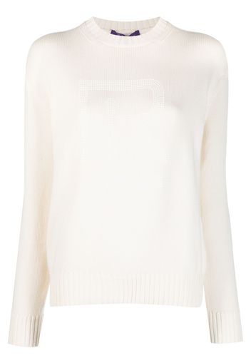 Ralph Lauren Collection logo-embellished long-sleeve jumper - Bianco