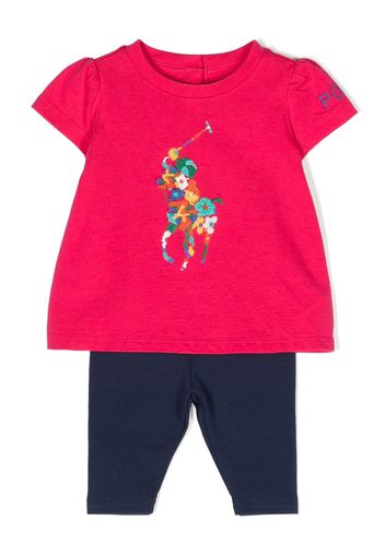 Ralph Lauren Kids logo-embroidered cotton tracksuit set - Rosa