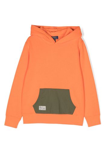 Ralph Lauren Kids logo-patch contrast hoodie - Arancione