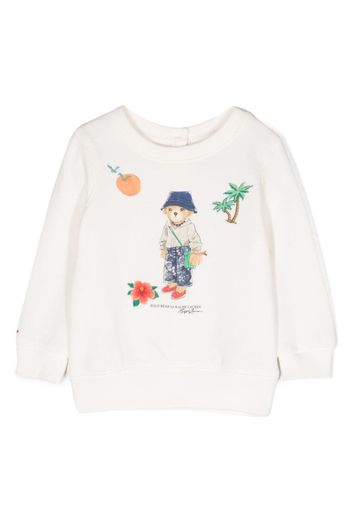 Ralph Lauren Kids Polo Bear-print jersey sweatshirt - Bianco