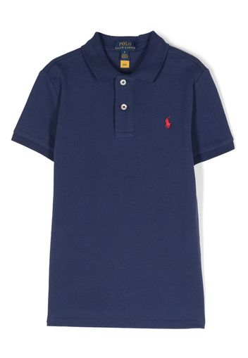 Ralph Lauren Kids Polo Pony-embroidered polo shirt - Blu