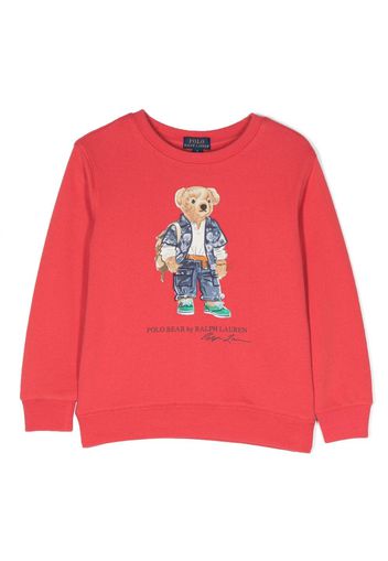 Ralph Lauren Kids Polo Bear-print long-sleeved sweatshirt - Rosso