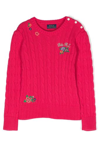 Ralph Lauren Kids Maglione con ricamo - Rosa