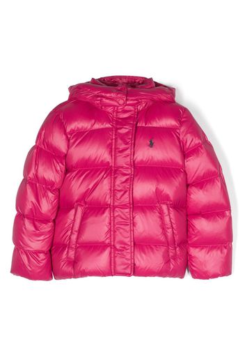 Ralph Lauren Kids Polo Pony hooded padded jacket - Rosa