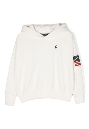 Ralph Lauren Kids patch-detail cotton hoodie - Bianco