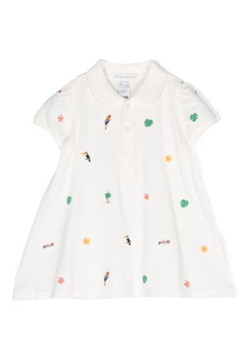 Ralph Lauren Kids embroidered polo dress - Bianco