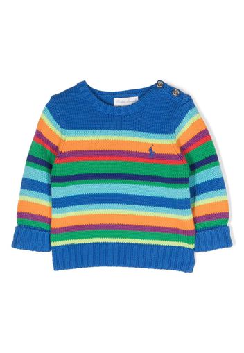 Ralph Lauren Kids Polo Pony stripe-print jumper - Blu